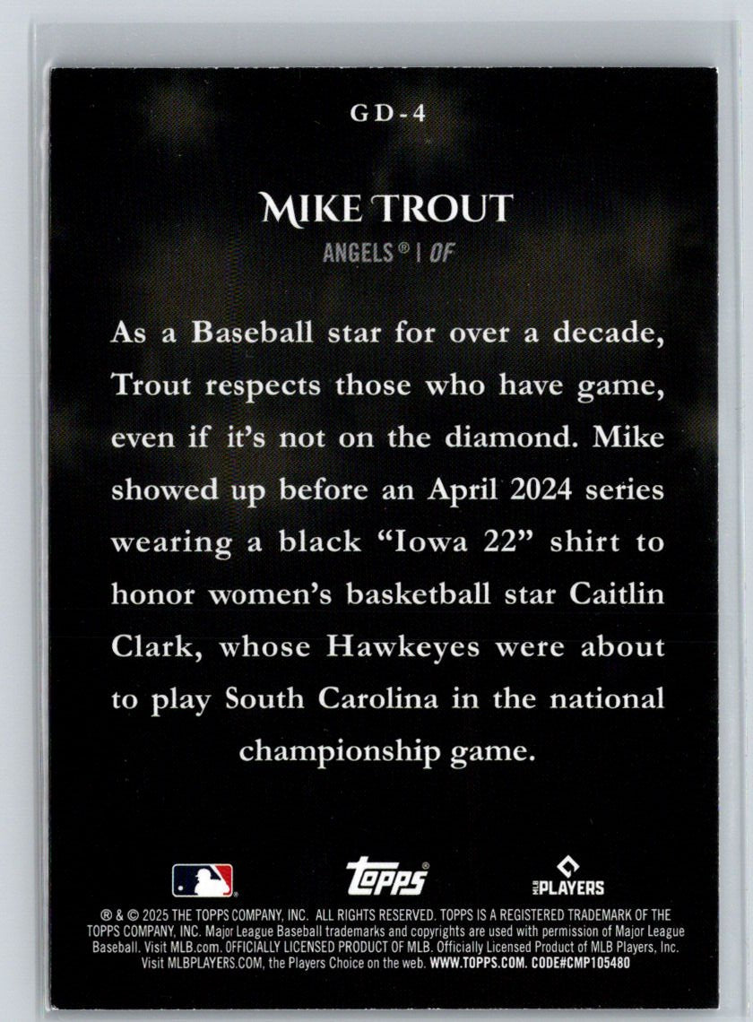 2025 Topps #GD-4 Mike Trout Gameday Drip M25