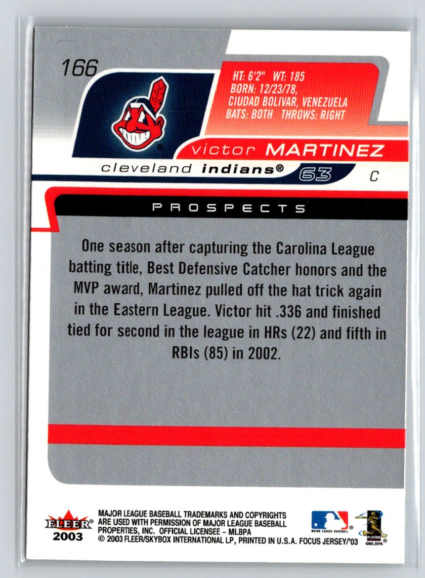 2003 Fleer Focus Jersey Edition #166 Victor Martinez M26