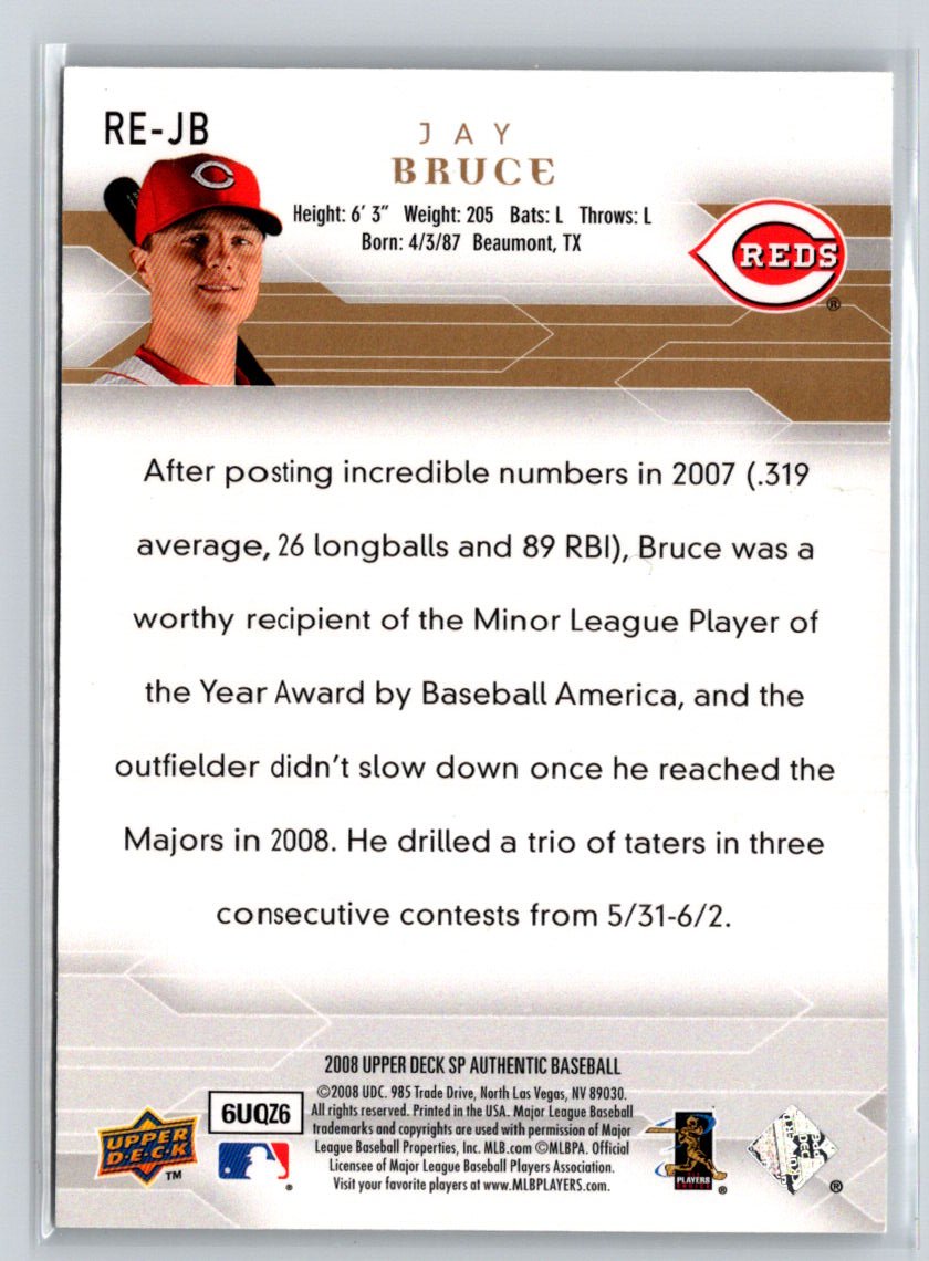 2008 SP Authentic #RE-JB Jay Bruce Rookie Exclusives M26