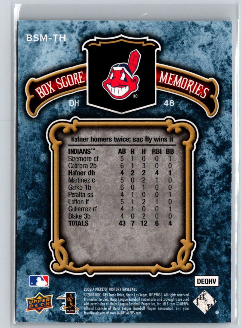 2009 UD Piece of History #BSM-TH Travis Hafner Box Score Memories #/999 M27