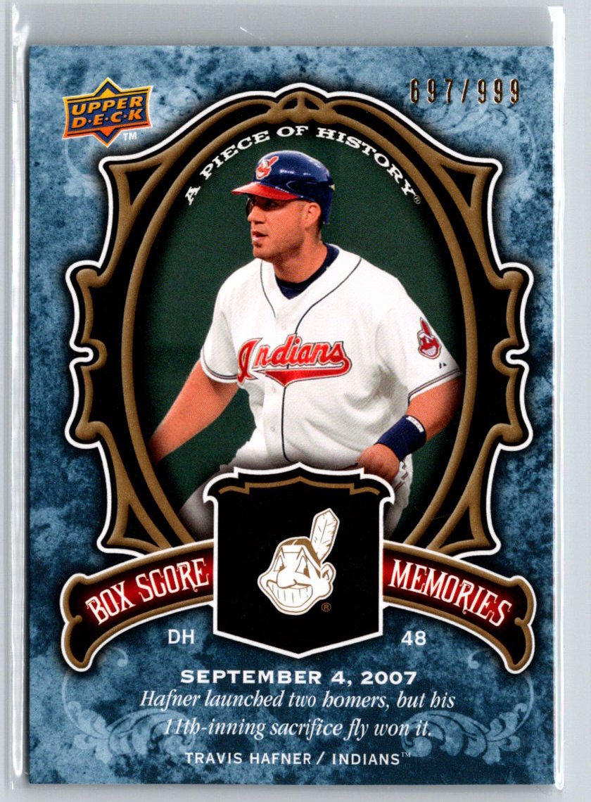 2009 UD Piece of History #BSM-TH Travis Hafner Box Score Memories #/999 M27