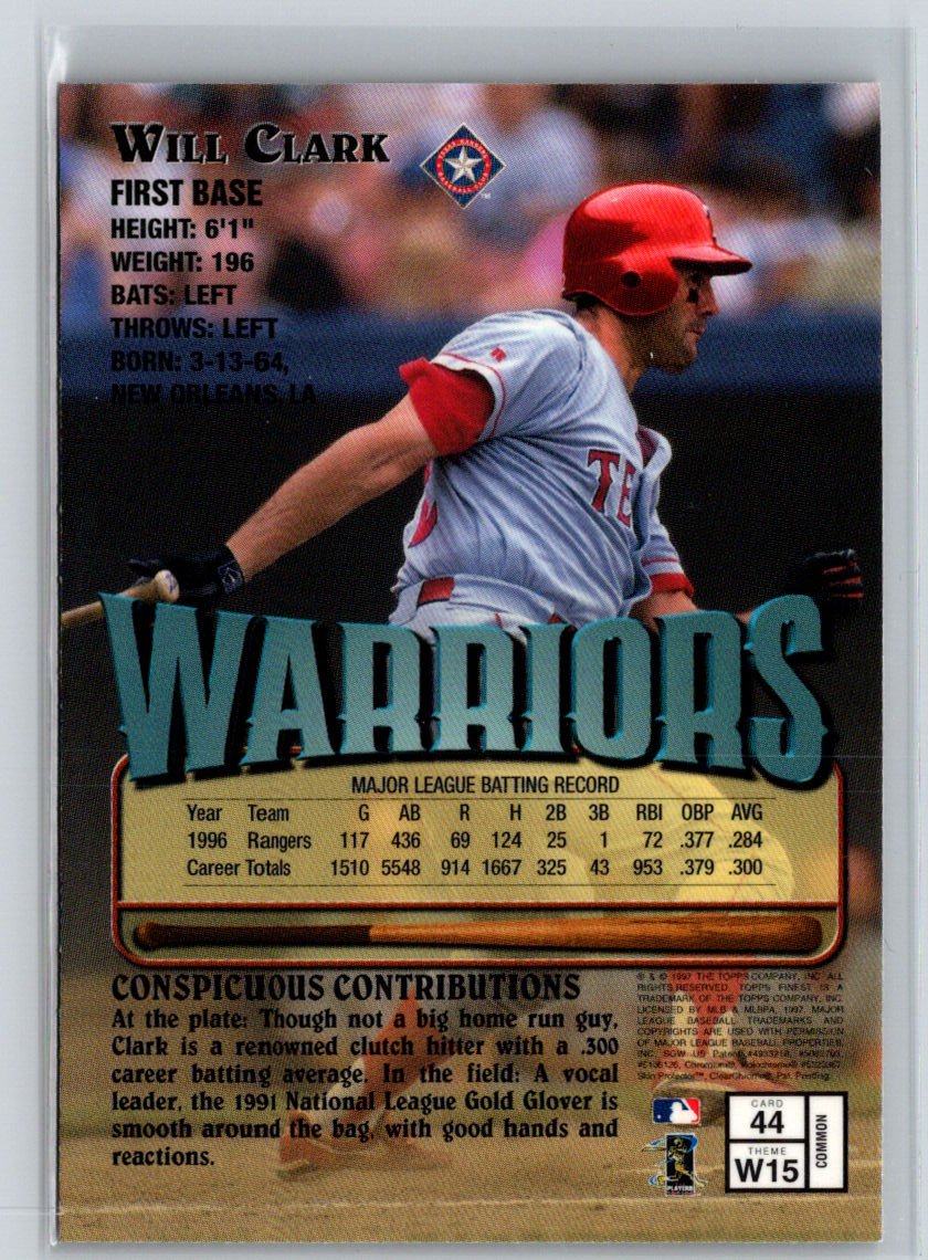 1997 Finest #44 Will Clark M27