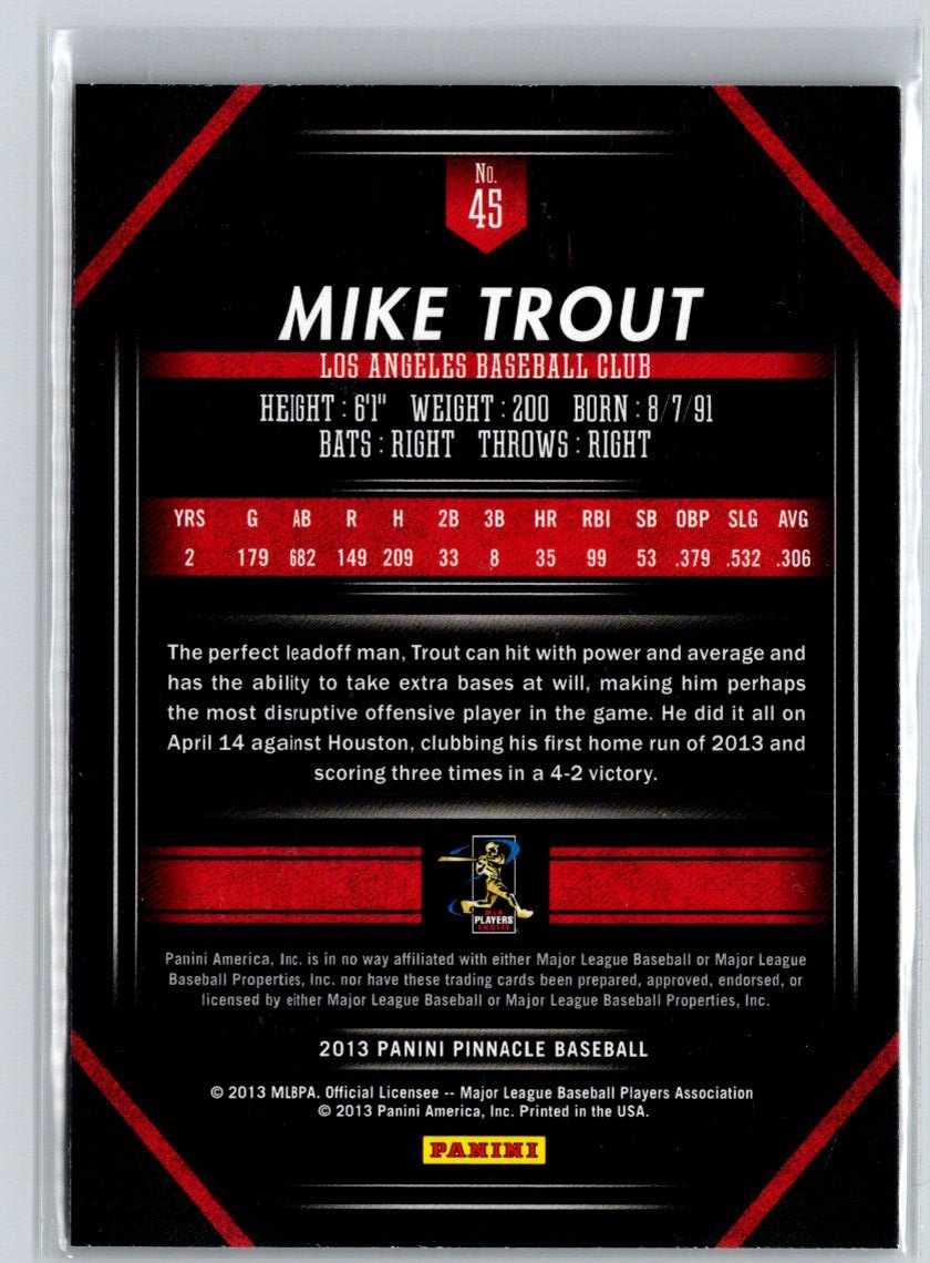 2013 Pinnacle #45 Mike Trout M27