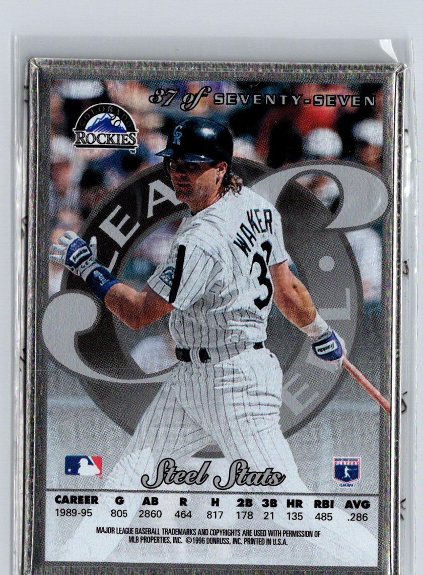 1996 Leaf Preferred #37 Larry Walker Steel M28