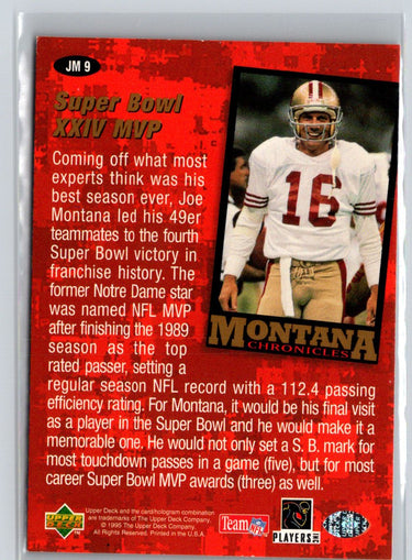 1995 Collector's Choice #JM9 Joe Montana Montana Chronicles M29