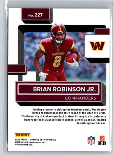 2022 Donruss Optic #227 Brian Robinson Jr. M30
