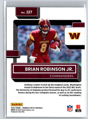 2022 Donruss Optic #227 Brian Robinson Jr. M30