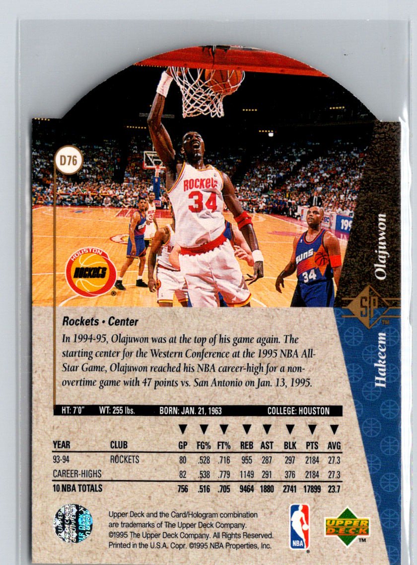 1994-95 SP #D76 Hakeem Olajuwon Die Cut M31