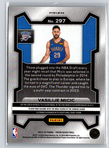 2023-24 Panini Prizm #297 Vasilije Micic Prizms Silver M31