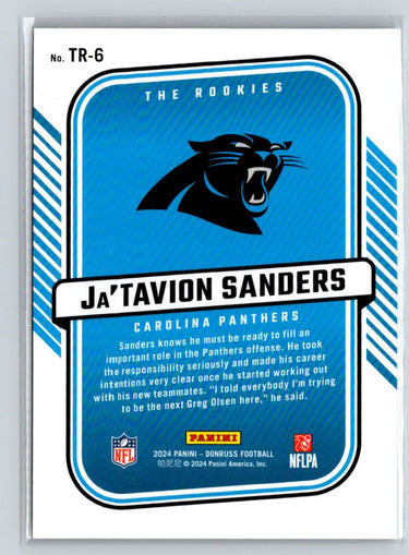 2024 Donruss #TR-6 Ja'Tavion Sanders The Rookies M31