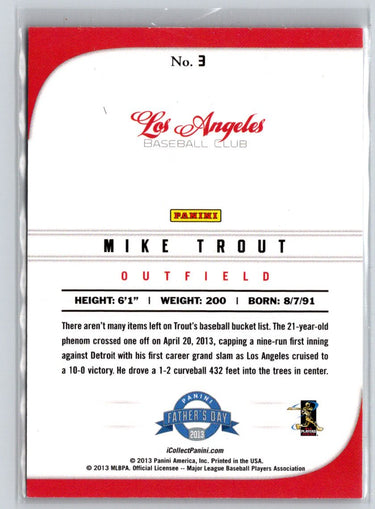 2013 Panini Father's Day #3 Mike Trout M31