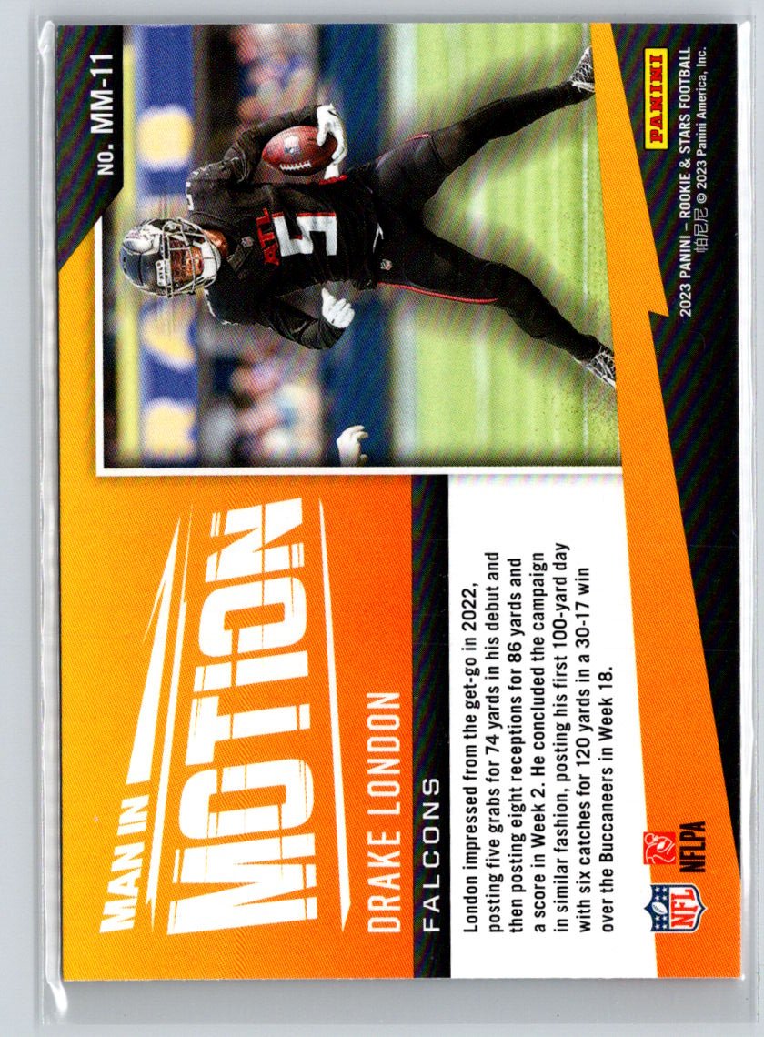 2023 Panini Rookies & Stars #MM-11 Drake London Man In Motion M32