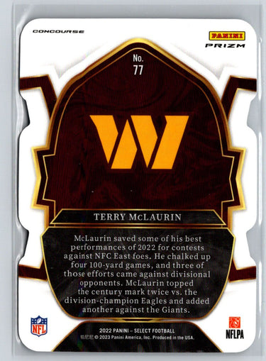 2022 Panini Select #77 Terry McLaurin Silver Prizm Die Cut M33