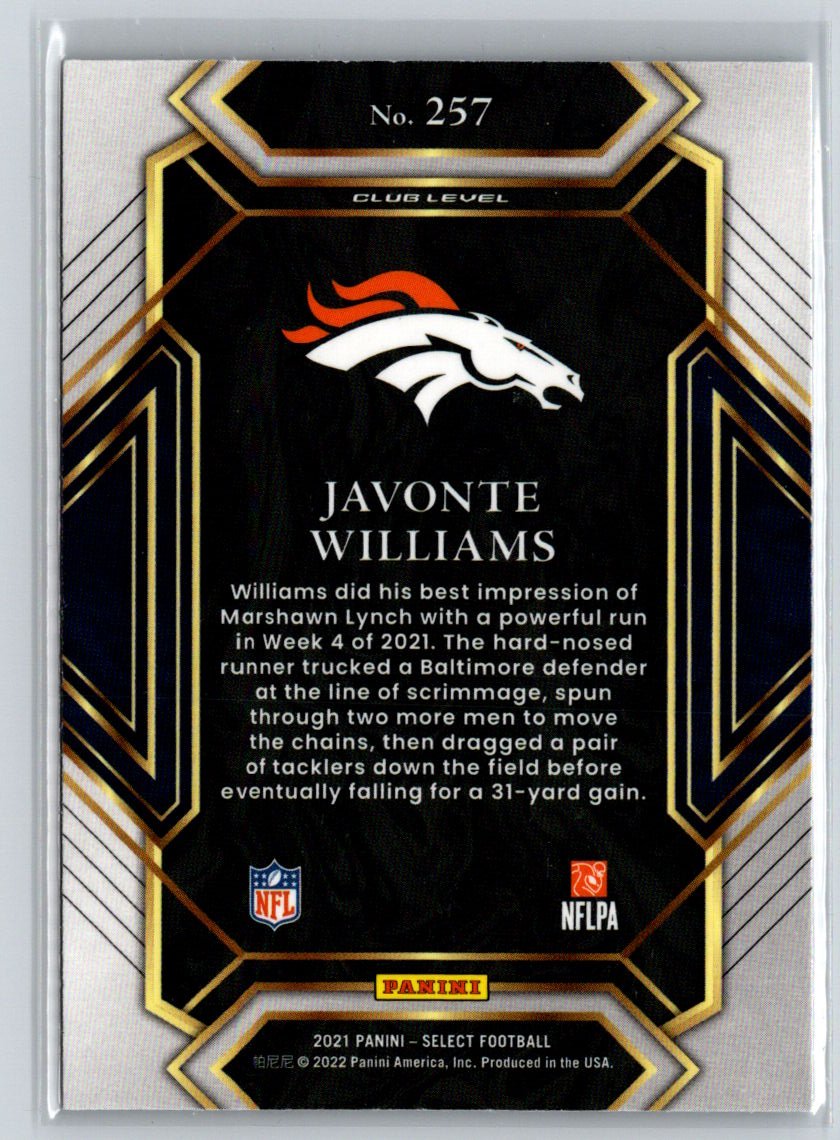 2021 Panini Select #257 Javonte Williams M33