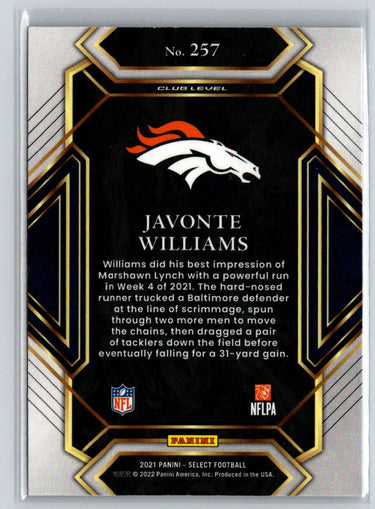 2021 Panini Select #257 Javonte Williams M33