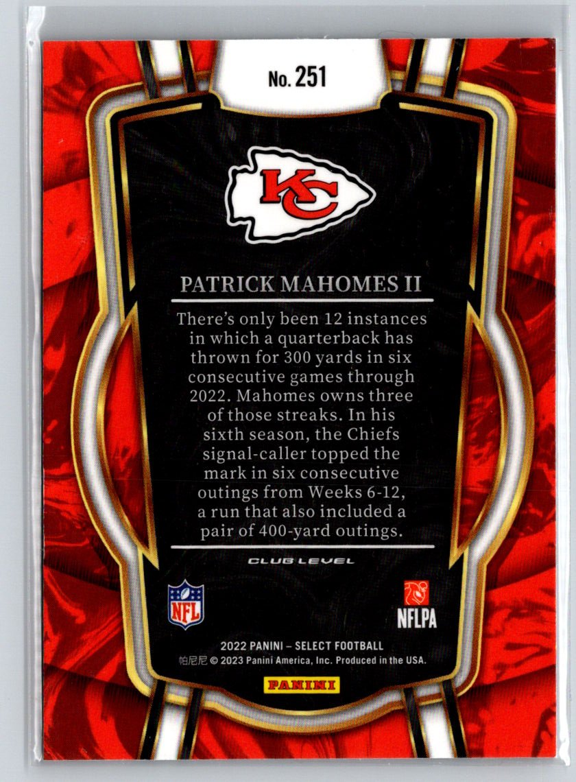 2022 Panini Select #251 Patrick Mahomes II M33