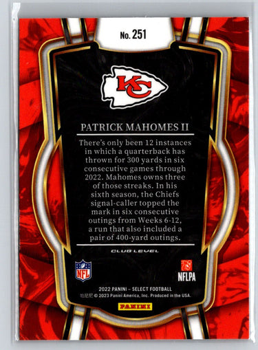 2022 Panini Select #251 Patrick Mahomes II M33