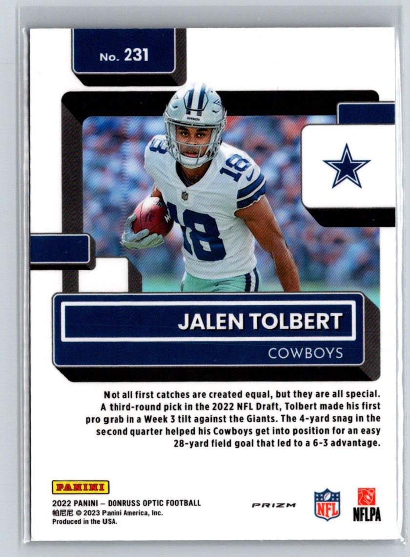 2022 Donruss Optic #231 Jalen Tolbert Purple Shock M34