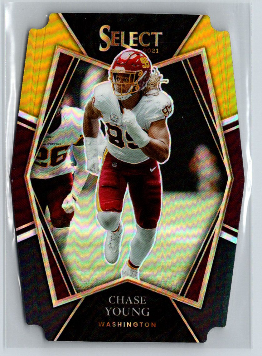 2021 Panini Select #134 Chase Young Red and Yellow Prizm Die Cut M34