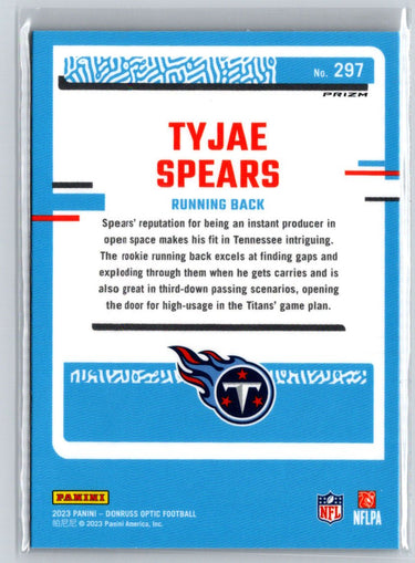 2023 Donruss Optic #297 Tyjae Spears Purple Shock M35