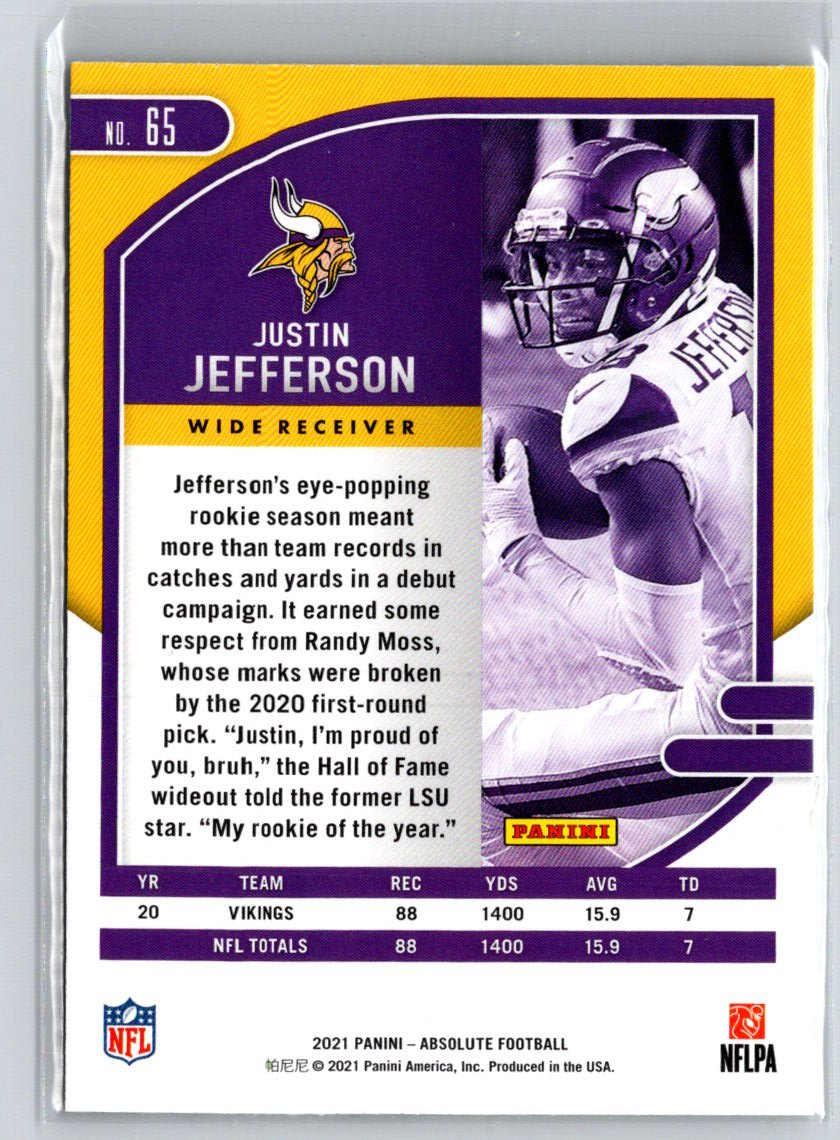 2021 Panini Absolute - Retail #65 Justin Jefferson M35