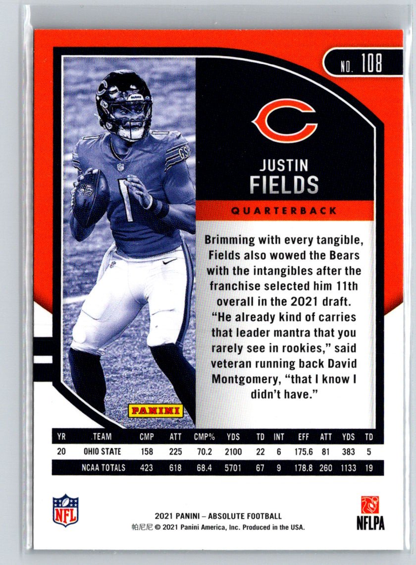 2021 Panini Absolute - Retail #108 Justin Fields M35