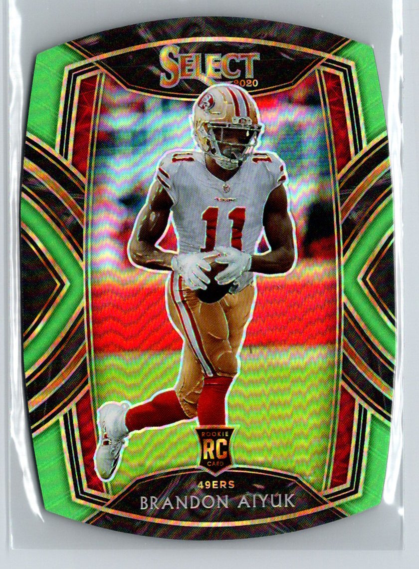 2020 Panini Select #266 Brandon Aiyuk Neon Green Prizm Die Cut M35
