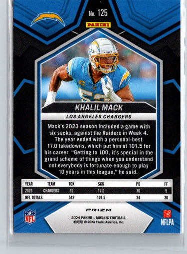 2024 Panini Mosaic #125 Khalil Mack Mosaic Camo Red M36