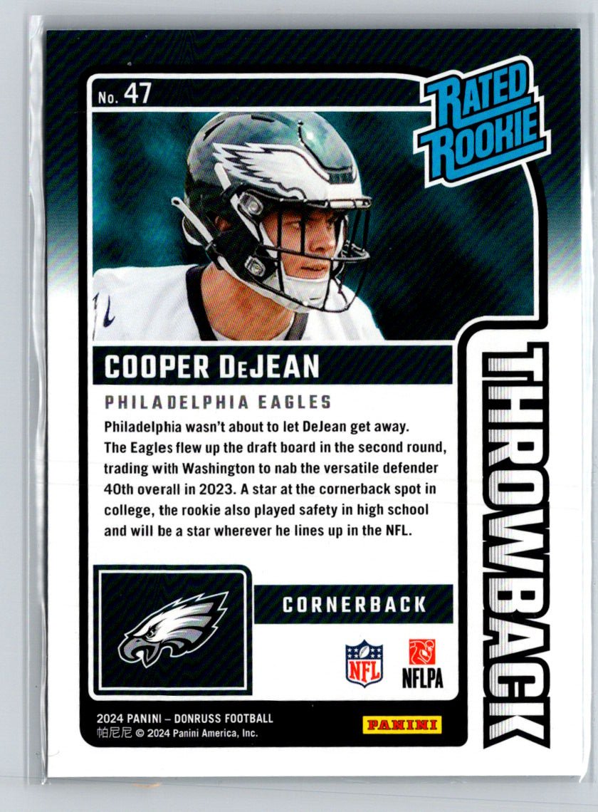 2024 Donruss - Rated Rookies Throwback #47 Cooper DeJean M36