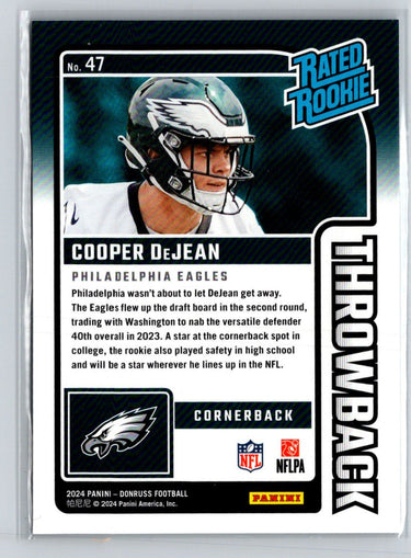 2024 Donruss - Rated Rookies Throwback #47 Cooper DeJean M36