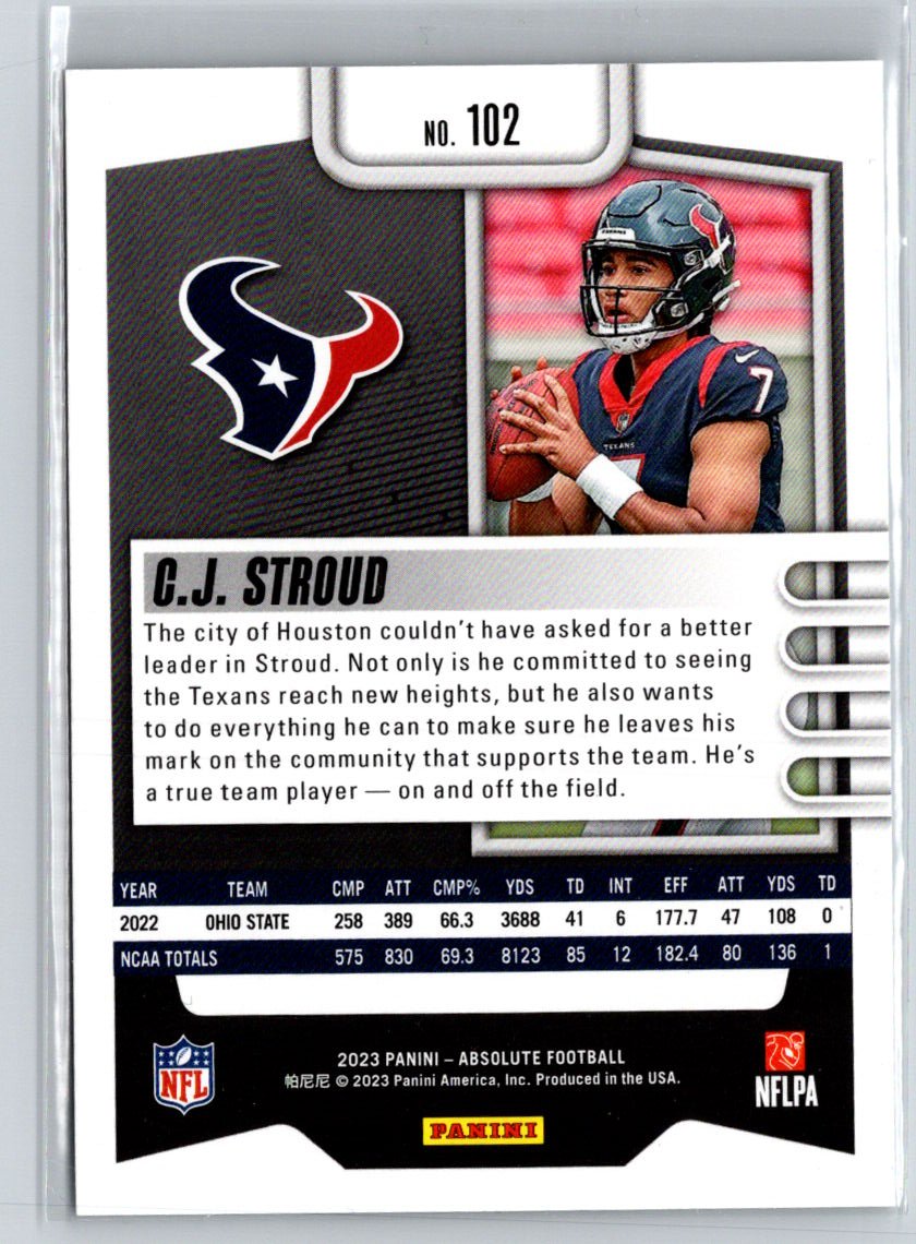 2023 Panini Absolute #102 C.J. Stroud Black M36