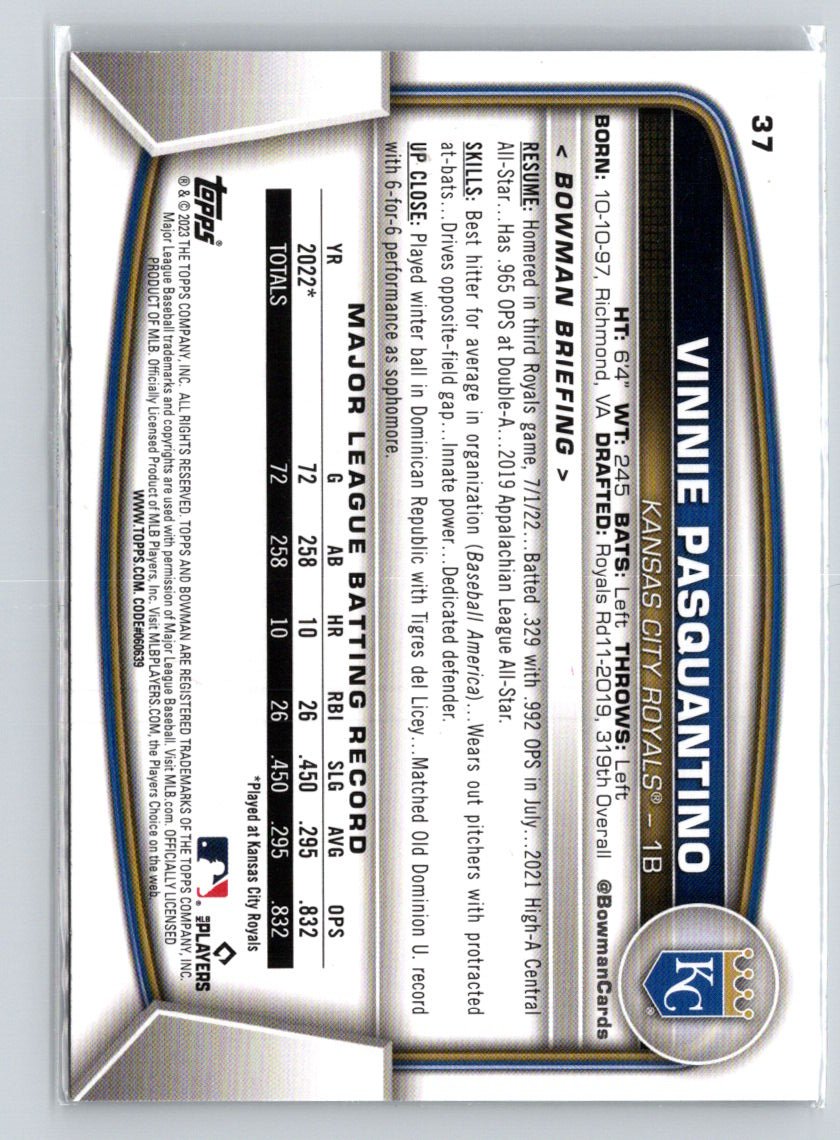 2023 Bowman #37 Vinnie Pasquantino M37