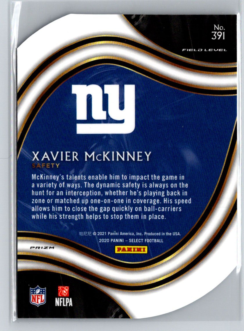 2020 Panini Select #391 Xavier McKinney Blue Prizm Die Cut M37