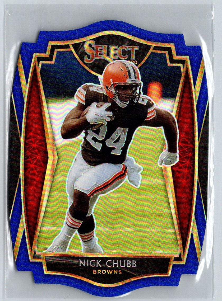 2020 Panini Select #125 Nick Chubb Blue Prizm Die Cut M37