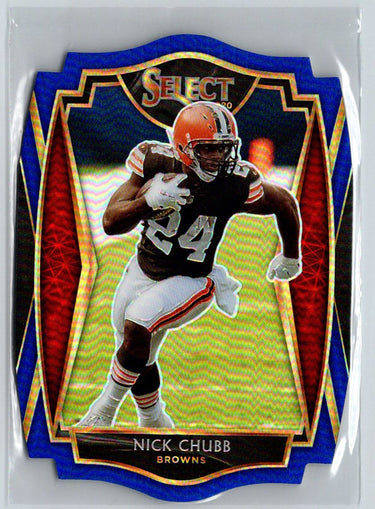 2020 Panini Select #125 Nick Chubb Blue Prizm Die Cut M37