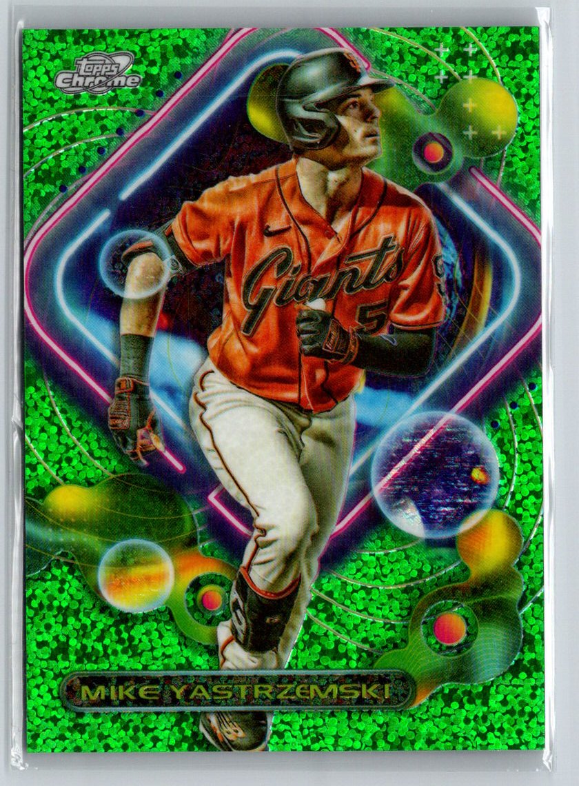2023 Topps Chrome Cosmic #133 Mike Yastrzemski Green Space Dust #/75 M37