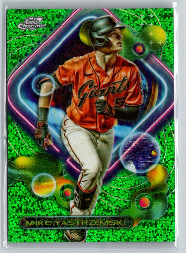 2023 Topps Chrome Cosmic #133 Mike Yastrzemski Green Space Dust #/75 M37