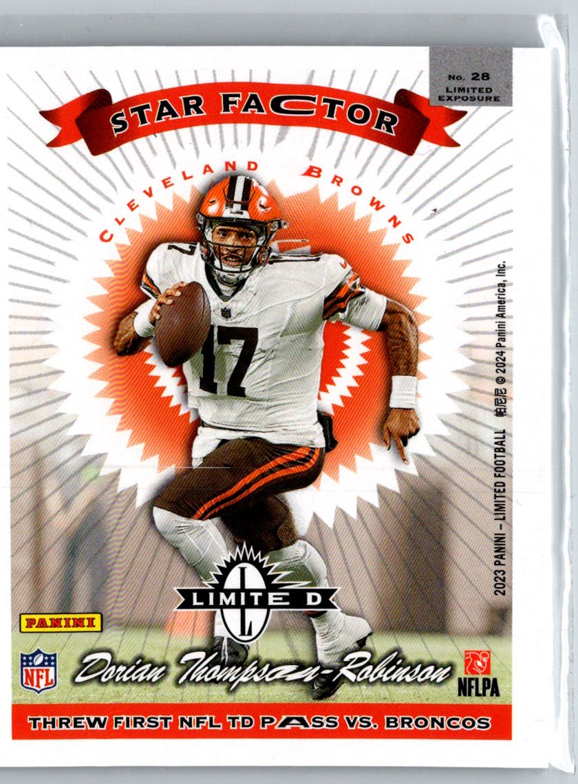 2023 Panini Limited #28 Dorian Thompson-Robinson 1997 Limited Exposure M37