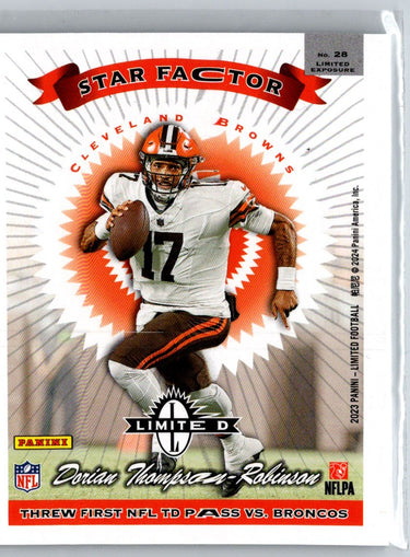 2023 Panini Limited #28 Dorian Thompson-Robinson 1997 Limited Exposure M37