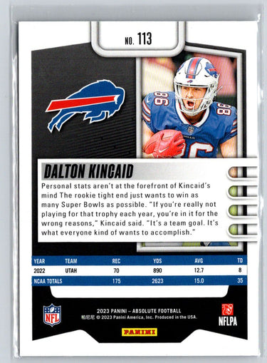 2023 Panini Absolute #113 Dalton Kincaid Blue M37