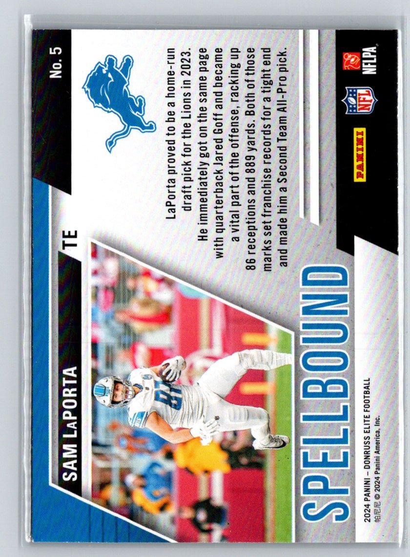 2024 Donruss Elite #5 Sam LaPorta Spellbound Green M37