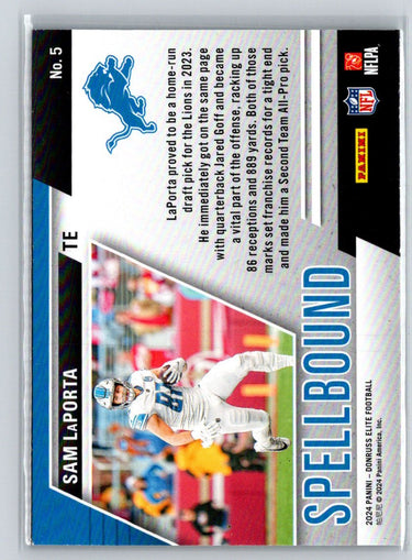 2024 Donruss Elite #5 Sam LaPorta Spellbound Green M37