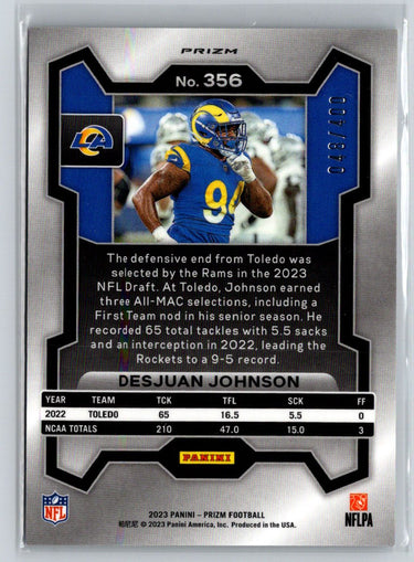 2023 Panini Prizm #356 Desjuan Johnson Pandora #/400 M38