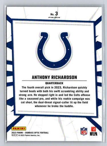2023 Donruss Optic #3 Anthony Richardson My House M38