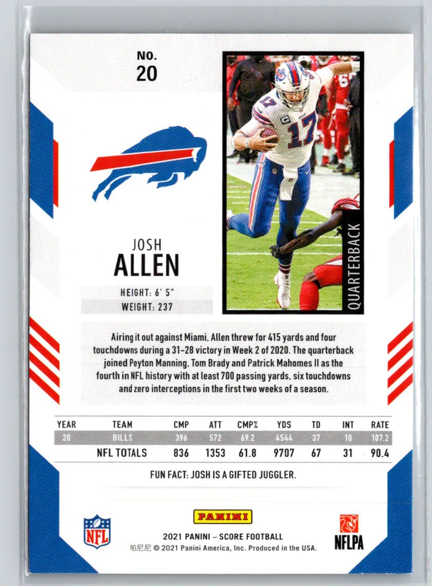 2021 Score #20 Josh Allen M38