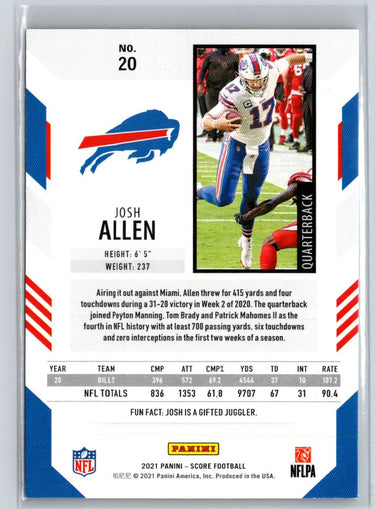 2021 Score #20 Josh Allen M38