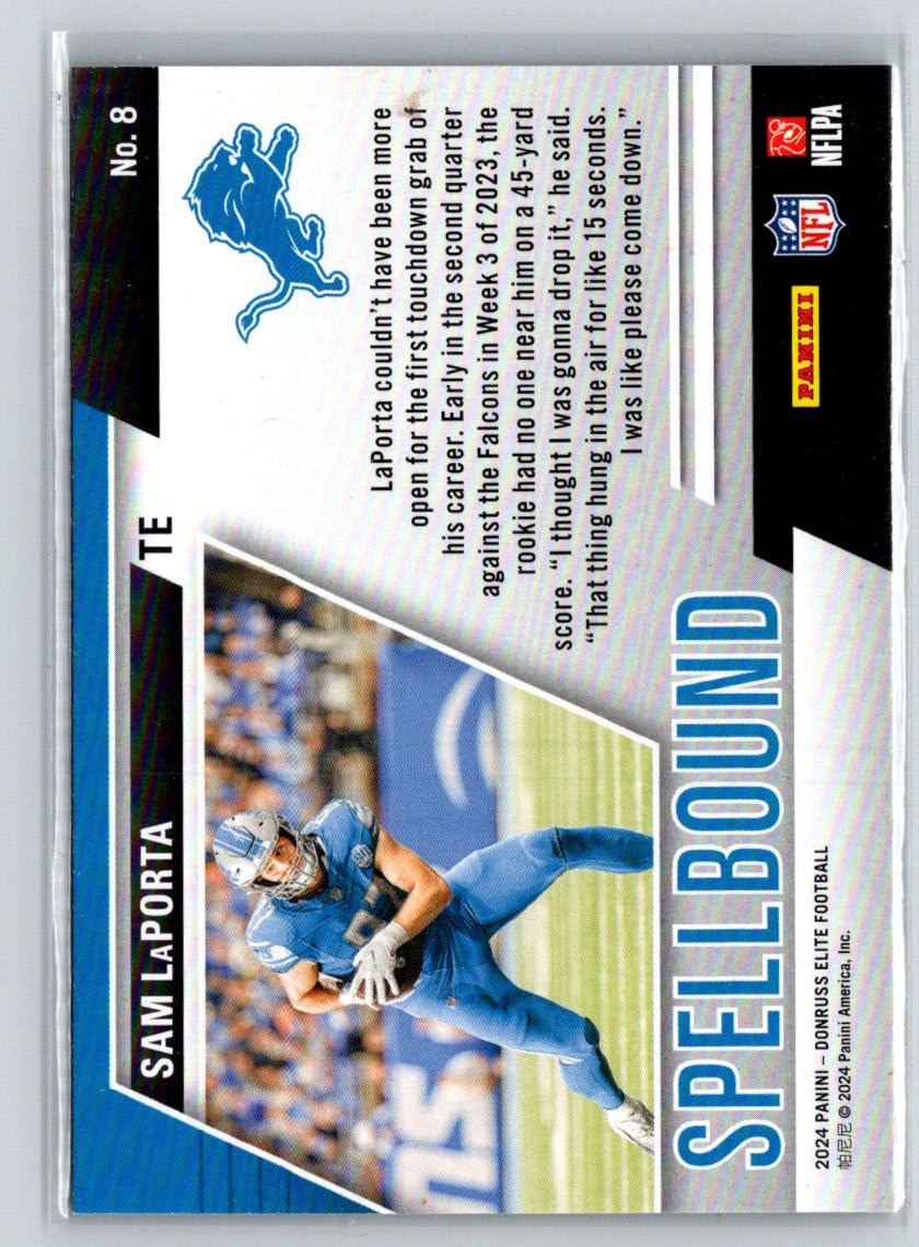 2024 Donruss Elite #8 Sam LaPorta Spellbound Green M39