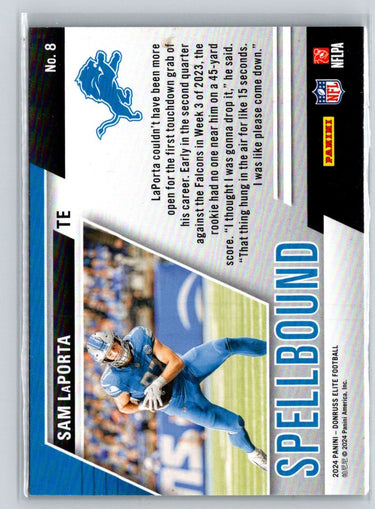 2024 Donruss Elite #8 Sam LaPorta Spellbound Green M39