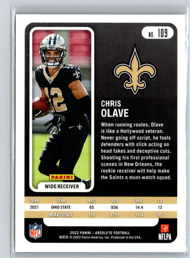2022 Panini Absolute #109 Chris Olave Retail M39