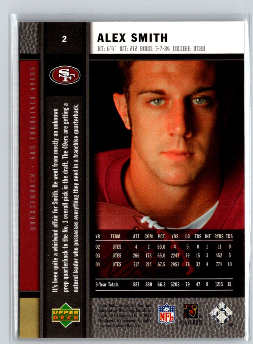 2005 Upper Deck Rookie Premiere #2 Alex Smith M39